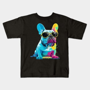 Cool French Bulldog with Glasses Kids T-Shirt